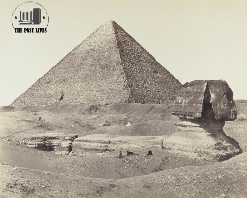 Egypt, Great Sphinx at the Giza Pyramids, 1858