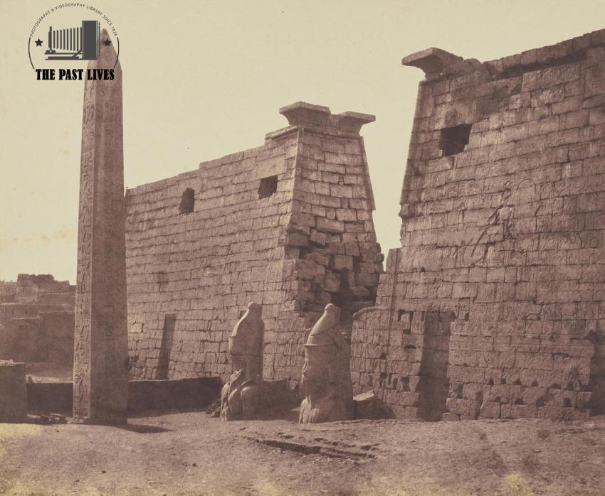 Egypt, Luxor Temple and the surviving obelisk, 1851