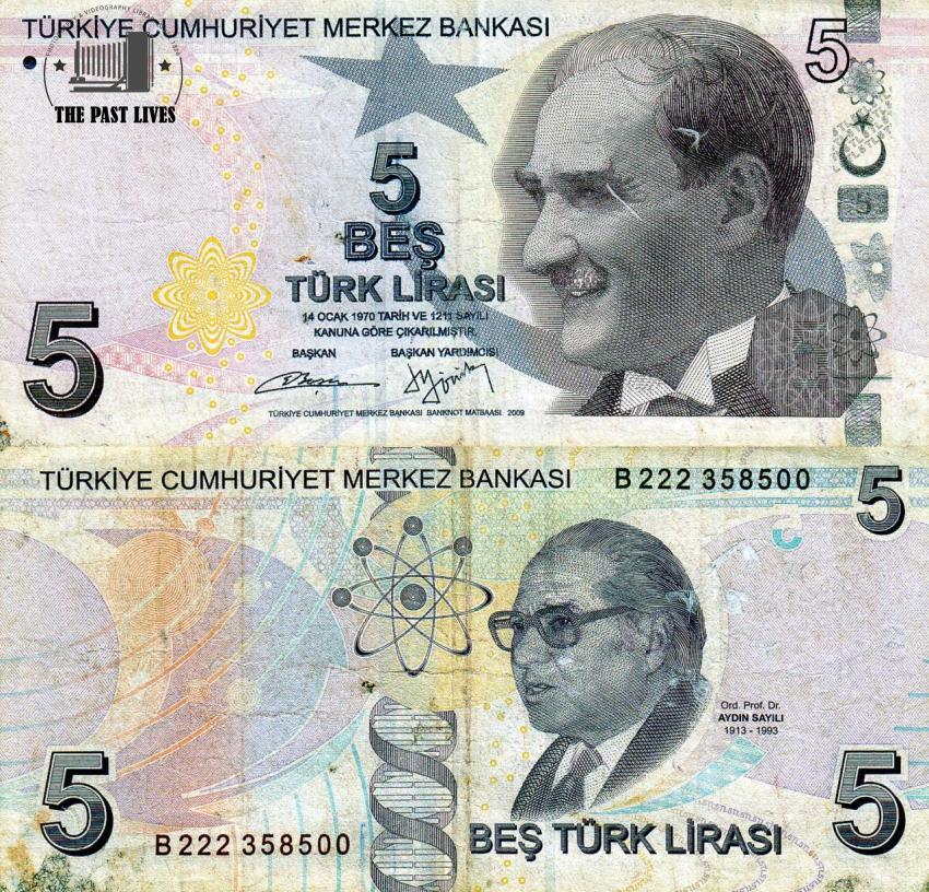 2009 The 5 Turkish Lira banknote