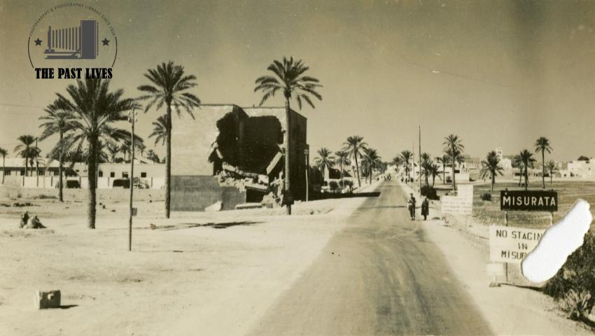 A WAR DAMAGED BUILDINGS IN MISURATA, LIBYA 1943