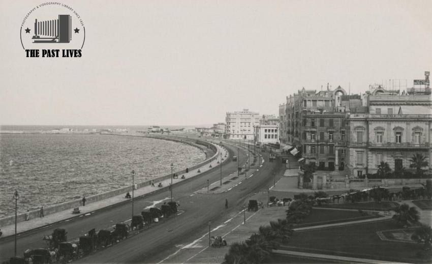 1934 Egypt , The Alexandria Corniche and Saad Zaghloul Square
