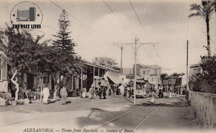 1910 Egypt, Alexandria, Bakos Tram Station