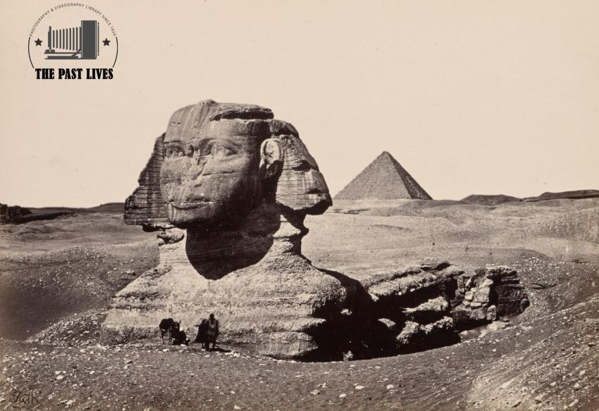 Egypt, Great Sphinx at the Giza Pyramids, 1858
