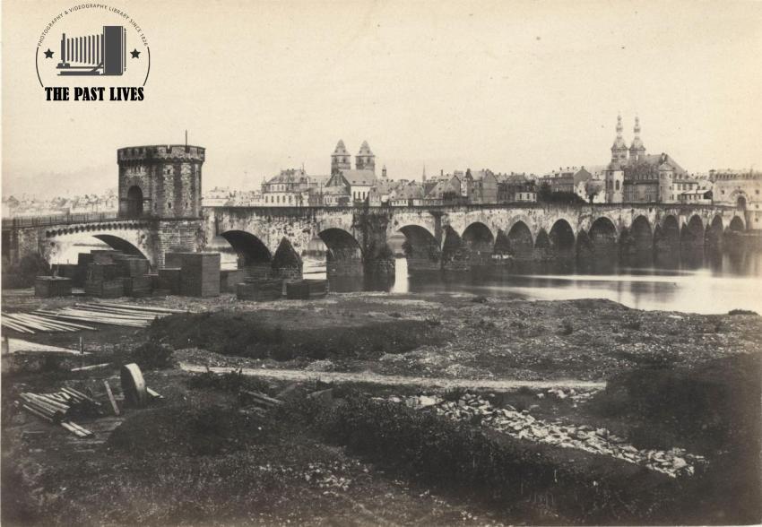 1864,Coblenz ,The Moselle Bridge
