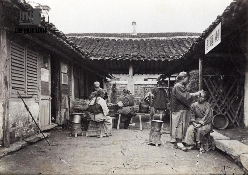 Chinese barbershop in 1870
