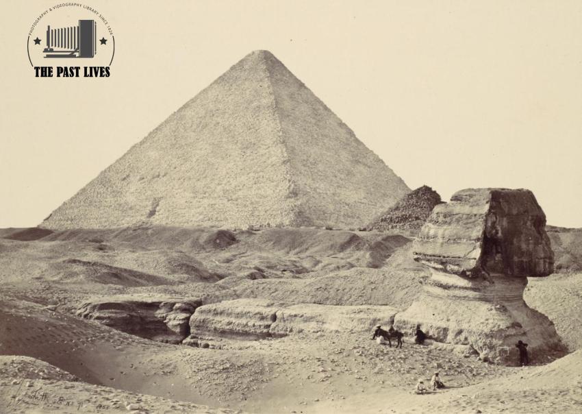 Egypt, Great Sphinx at the Giza Pyramids, 1858