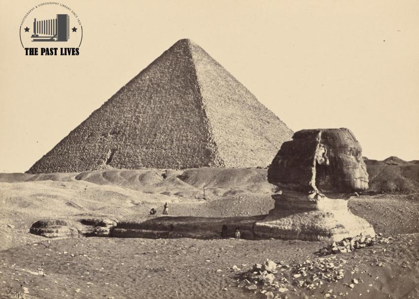 Egypt, Great Sphinx at the Giza Pyramids, 1858