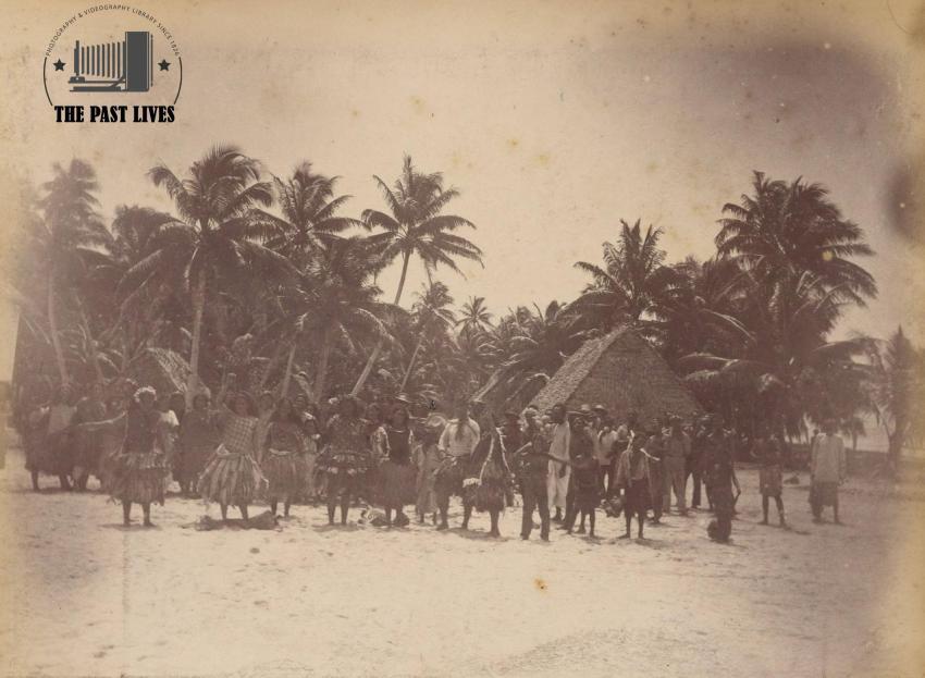 1886 Tuvalu Dancers at Funafuti in Tuvalu