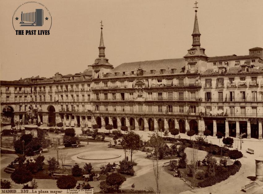 Spain, Plaza Mayor, Madrid 1870