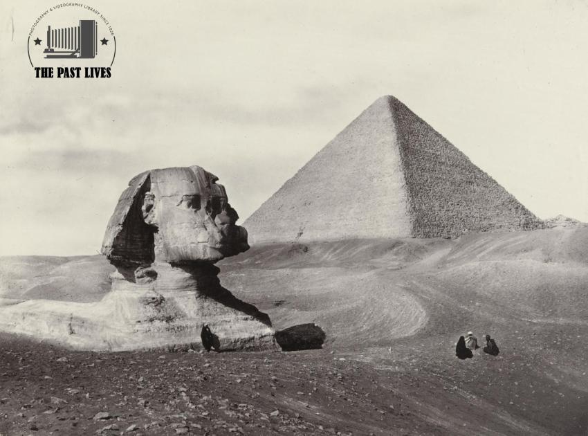 Egypt, Great Sphinx at the Giza Pyramids, 1858