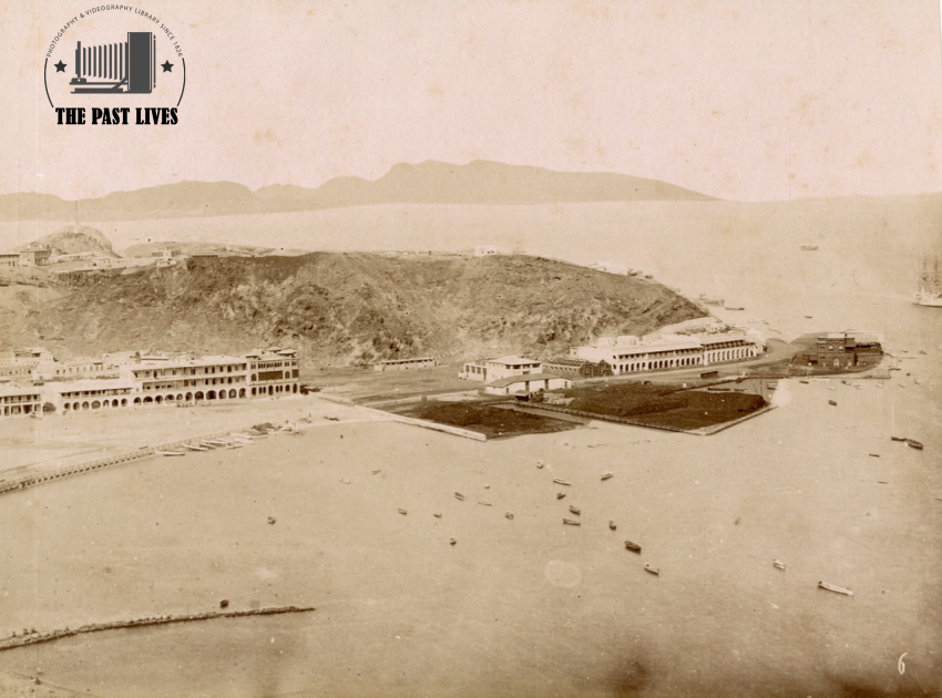 Yemen, Aden Port from the lighthouse, 1880
