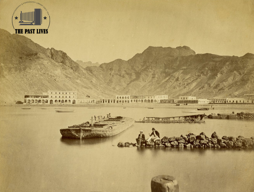 Port of Aden with fishermens , Yemen 1875