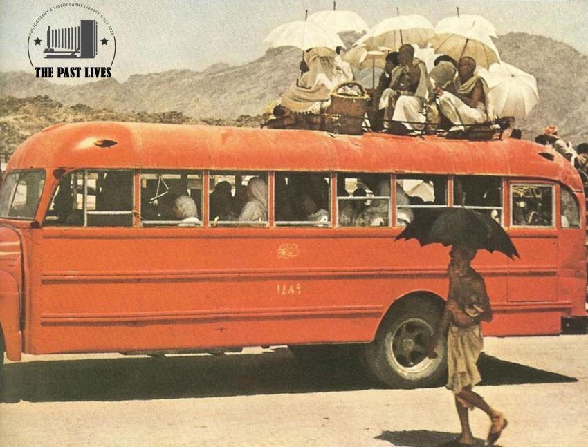 Pilgrims ascend Mount Arafat in 1953