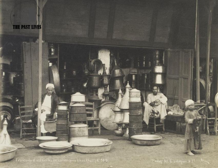 Egypt, Khan El-Khalili Market in Cairo in 1896