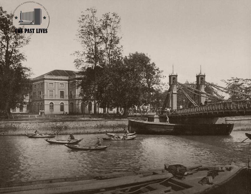 1896 Singapore, Cavenagh Bridge with Stamp Office