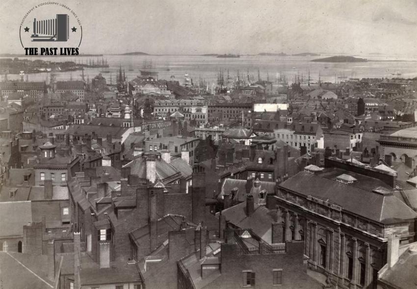 1858 Boston and a busy Boston Harbor