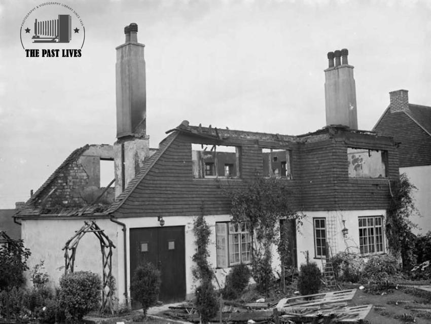A fire at a cottage United Kingdom 1938