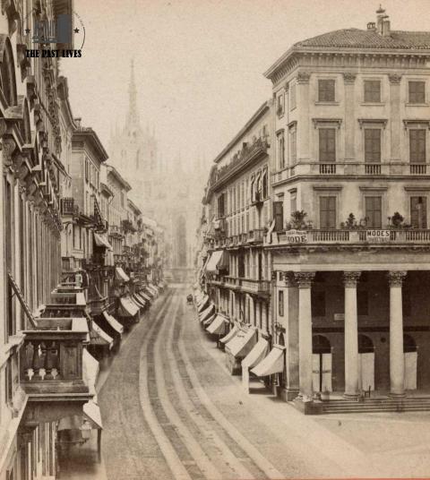 1865 italy , Corso Vittorio Emanuele, Milan
